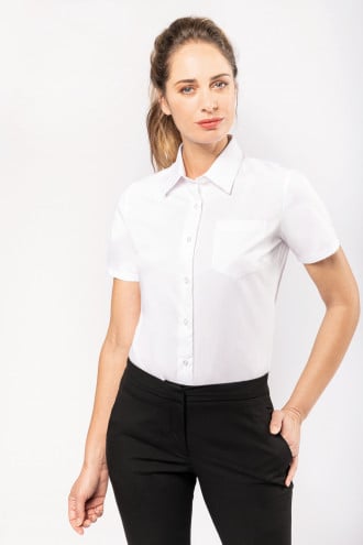 Kariban Ladies' short sleeve easy care cotton poplin shirt [K544]