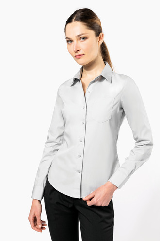 Kariban Dames poplin blouse lange mouwen [K542]