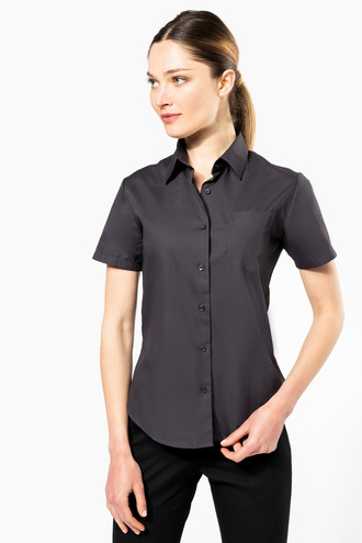 Kariban Ladies' short sleeve easy care cotton poplin shirt [K544]