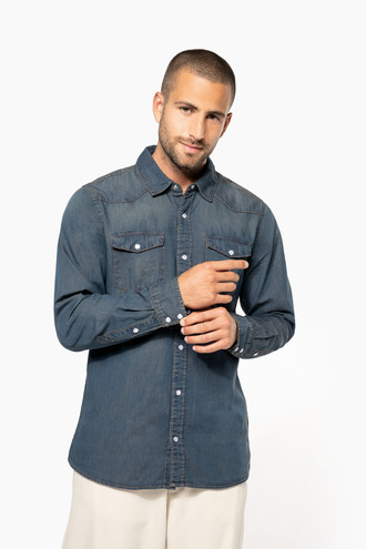 Kariban Men's long sleeve denim shirt [K519]