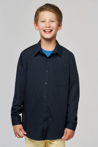 Kariban Kid's long sleeve popeline shirt [K521]