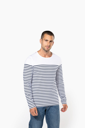 Kariban Mens striped long sleeve mariniere [K366]