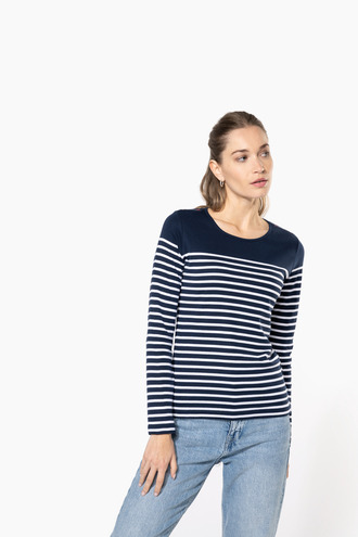 Kariban Ladies striped long sleeve mariniere [K386]