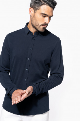 Kariban Long-sleeved pique knit shirt [K508]