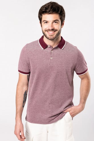 Kariban Mens two-tone marl polo shirt [K266]