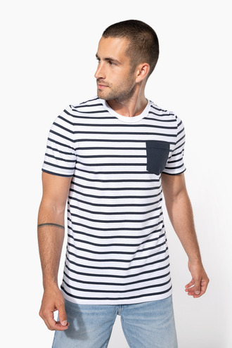 Kariban Striped short sleeve sailor t-shirt with pocket [K378]