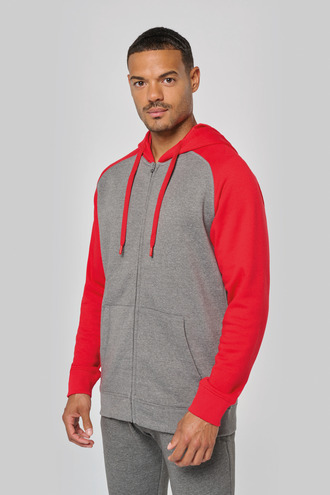 ProAct Unisex two-tone zipped hooded fleece jacket [PA380]