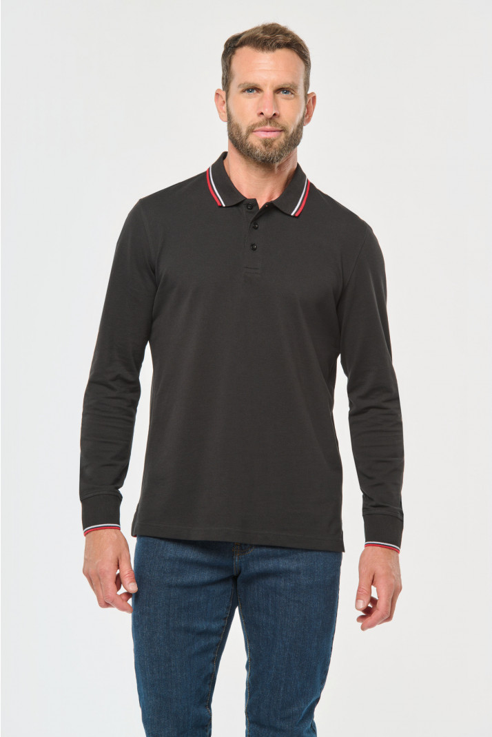 Kariban Mens long-sleeved piquï¿½ knit polo shirt [K280]