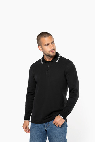 Kariban Mens long-sleeved pique knit polo shirt [K280]
