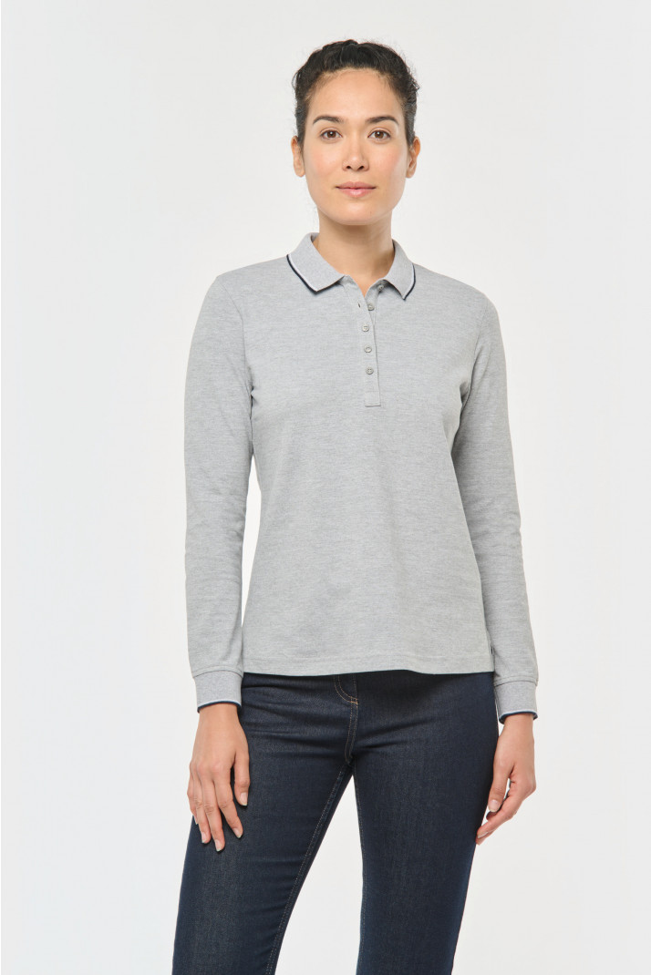 Kariban Womenï¿½s long-sleeved piquï¿½ knit polo shirt [K281]