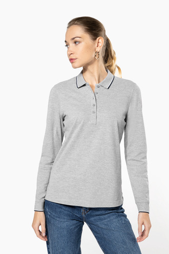 Kariban Womens long-sleeved pique knit polo shirt [K281]
