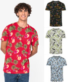 Native Spirit Mens eco-friendly tropical print t-shirt [NS350]