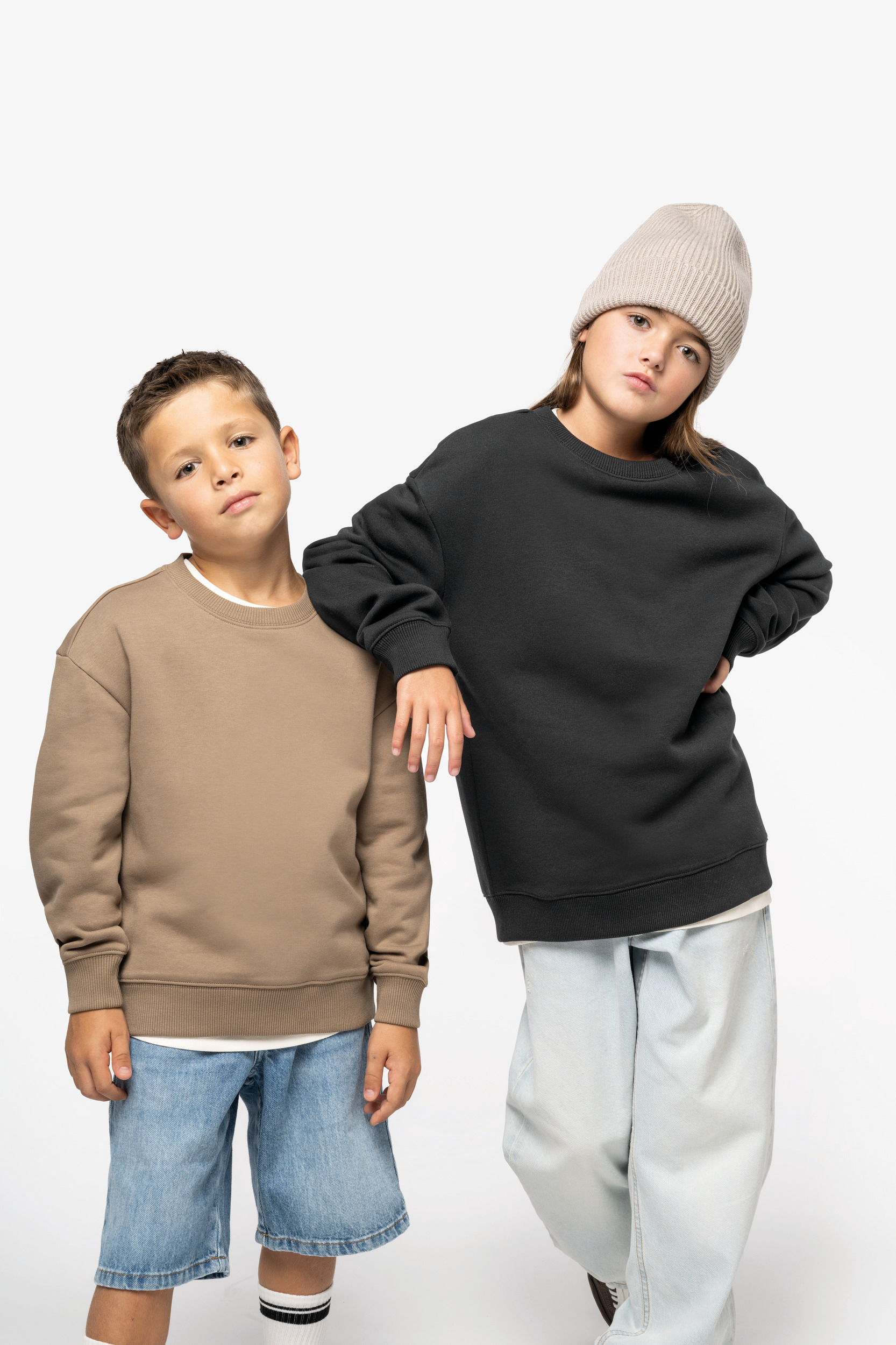 Native Spirit Eco-friendly kids oversize round neck sweatshirt [NS437]