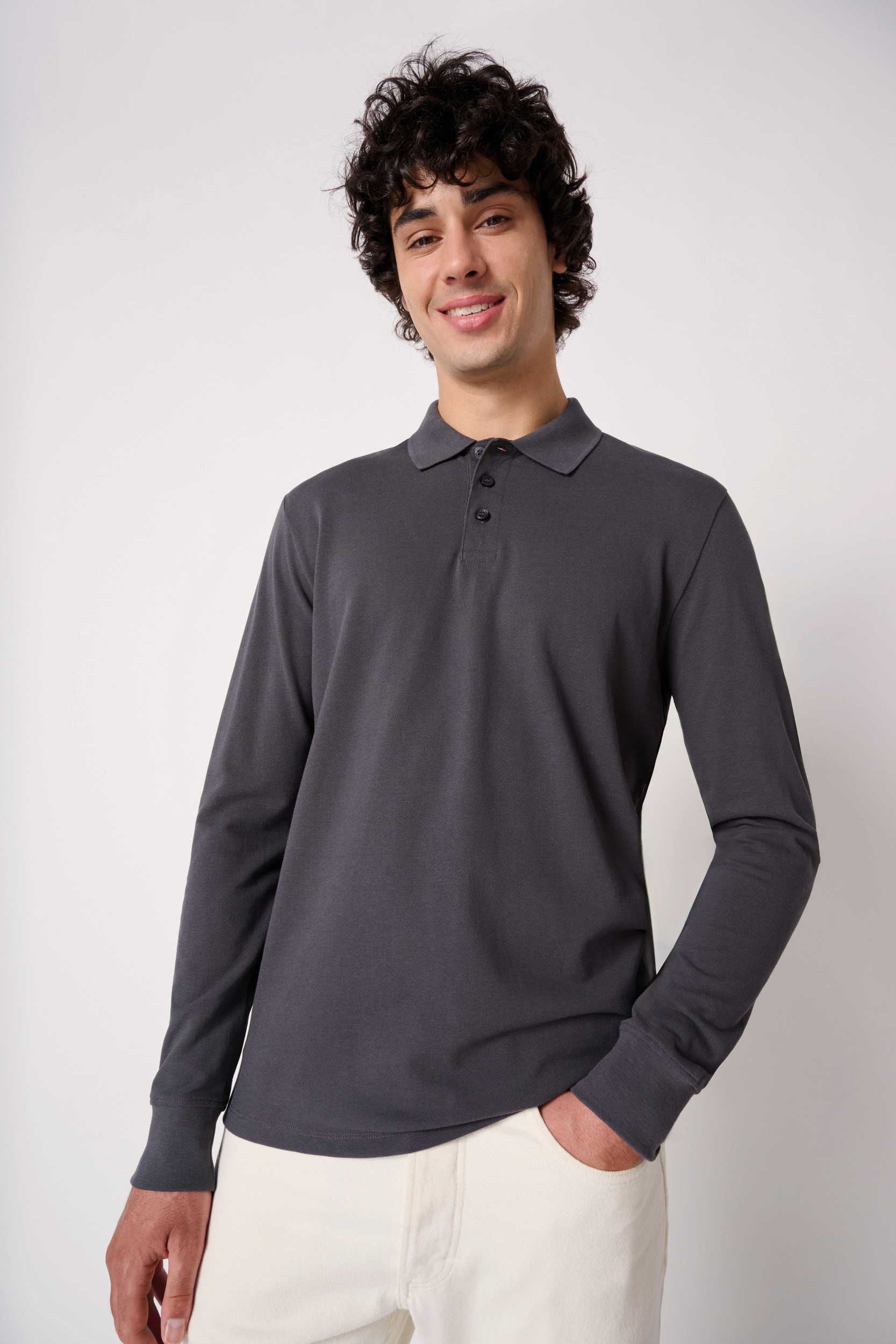 Ideal Basic Brand&nbsp;Mens pique LSL polo shirt&nbsp;[IB290]