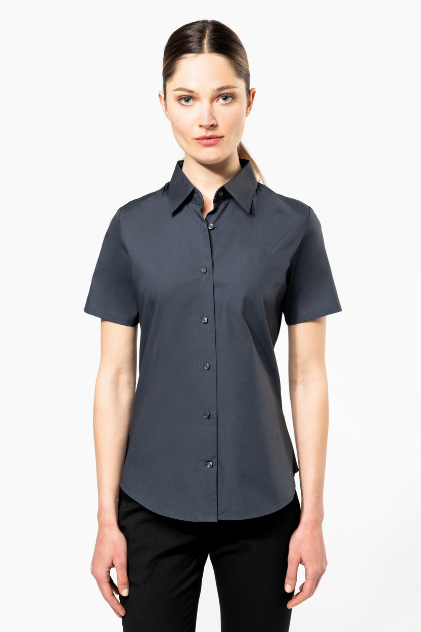 Kariban Dames stretch blouse korte mouwen [K532]