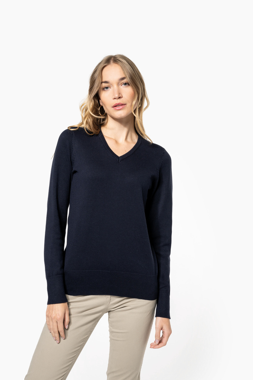 Kariban Dames pullover met v-hals [K966]