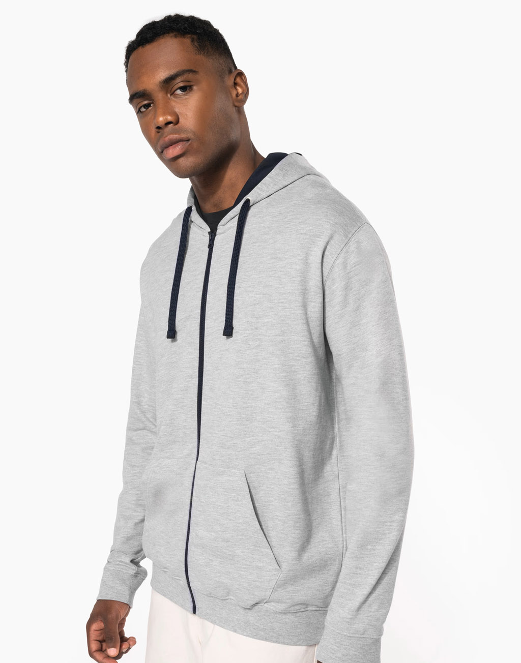 Kariban Contrast hooded full zip sweatshirt [K466]