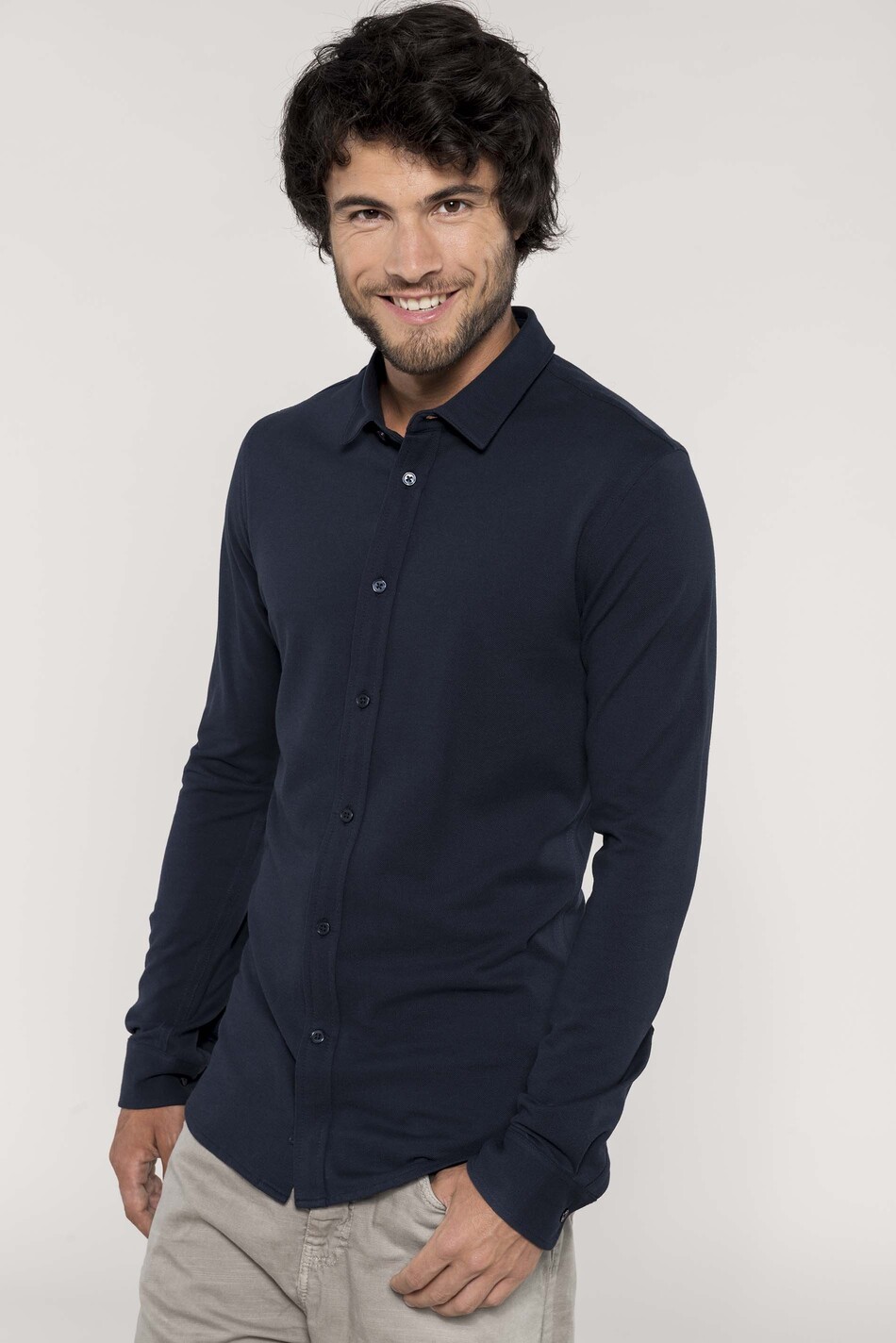 Kariban Long-sleeved pique knit shirt [K508]