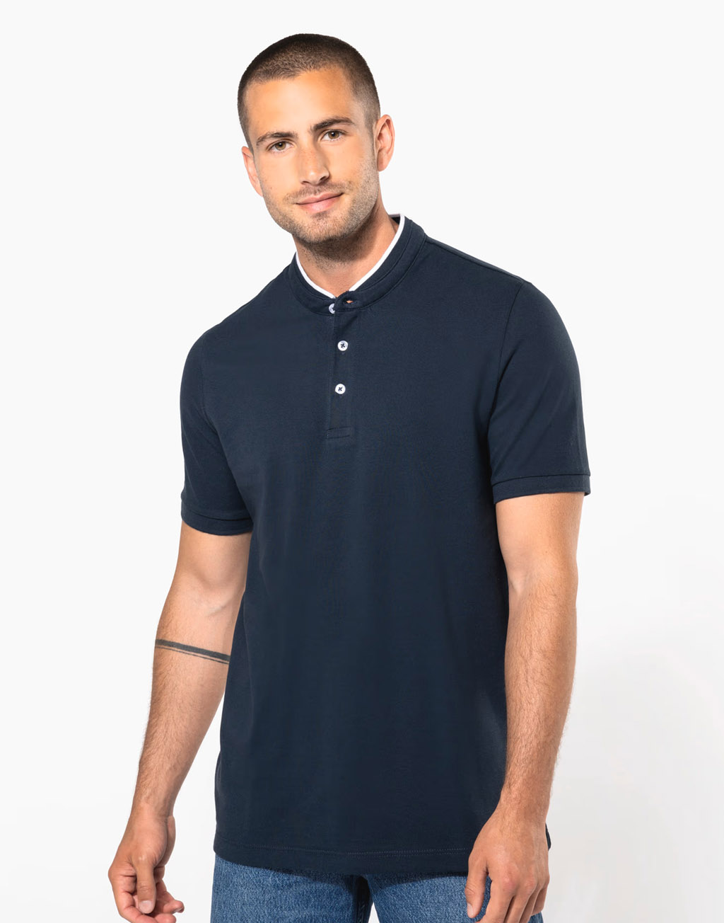 Kariban Mens short sleeve polo shirt with Mandarin collar [K223]