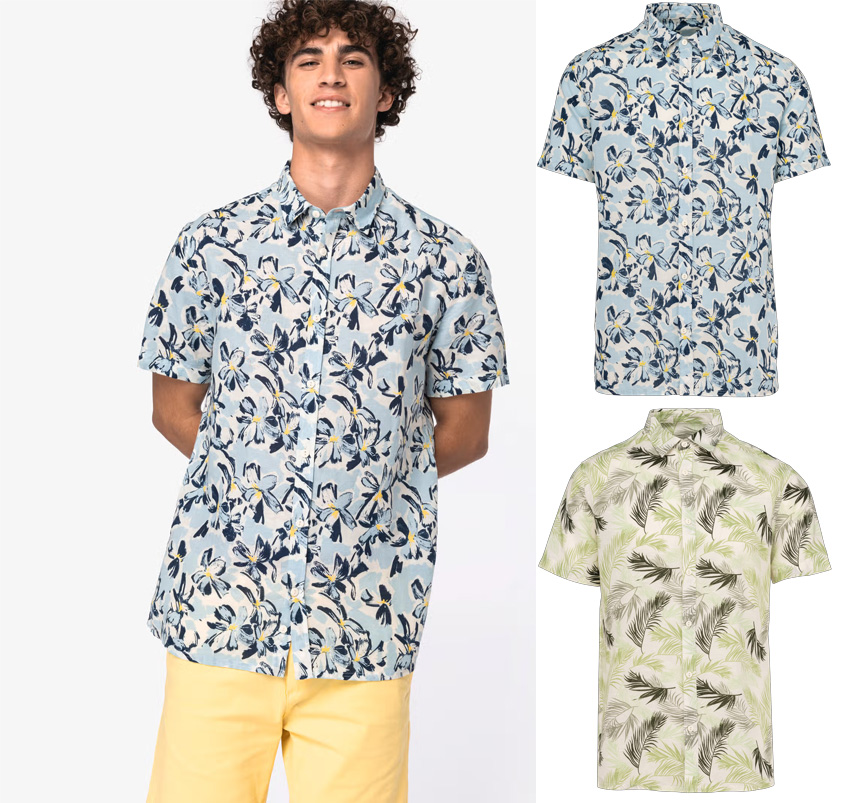 Native Spirit Mens eco-friendly plant print shirt [NS530]