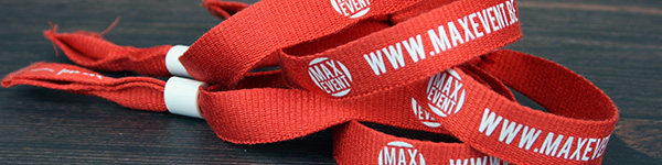 ecologische stoffen polsbandjes gemaakt van Bamboe stof, met opdruk van Maxevent