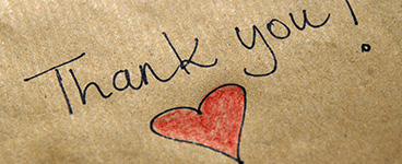 notitie op papier thank you