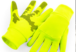 paar van fluorescerende sotshell handschoenen