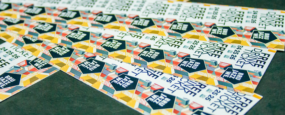 Bedrukte drankbonnen per 10 op een strook voor Brussels Jazz Weekend 2019