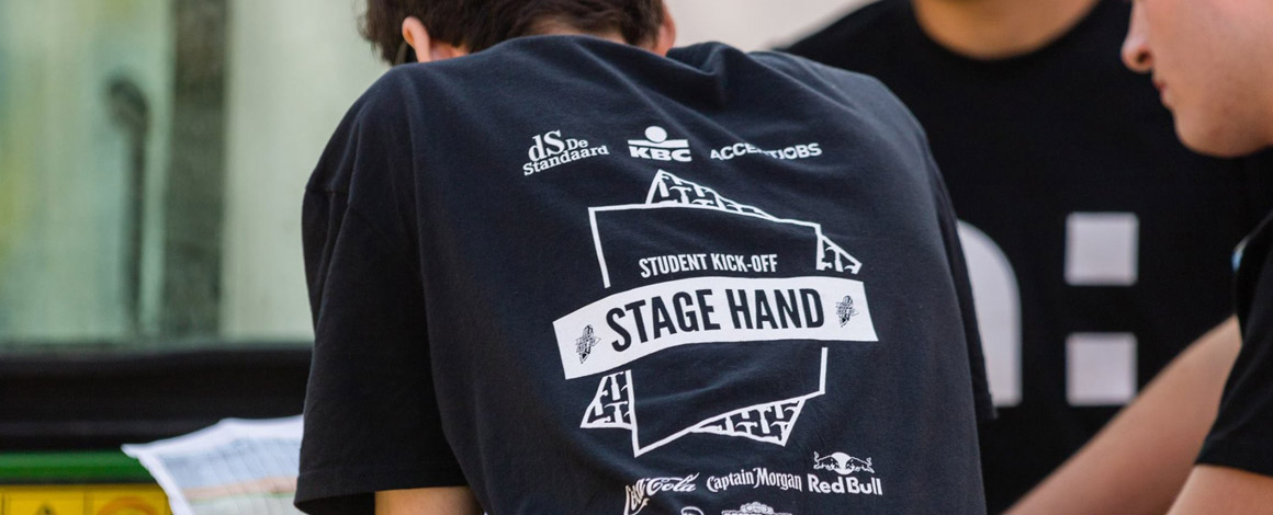 bedrukte t-shirt van de crew van Student Kick-off in Gent